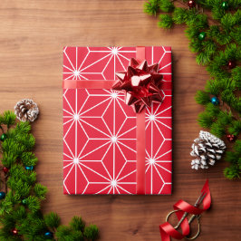 Modernes rotes japanisches geometrisches Muster Geschenkpapier