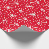 Modernes rotes japanisches geometrisches Muster Geschenkpapier (Ecke)