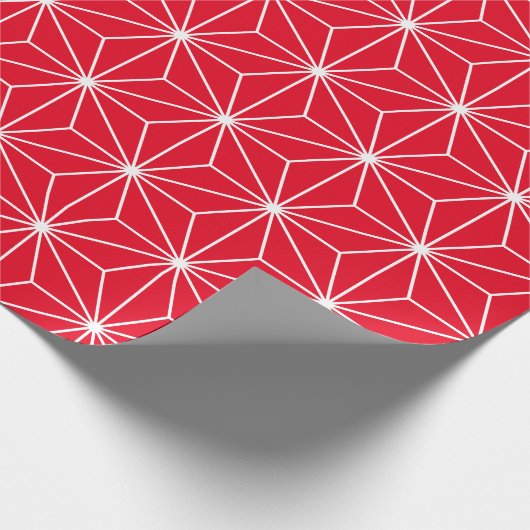 Modernes rotes japanisches geometrisches Muster Geschenkpapier (Ecke)