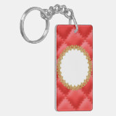 Modernes rotes Ledermuster Schlüsselanhänger (Vorderseite links)