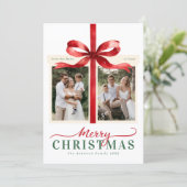 Modernes rotes minimalistisches Frohe Weihnachten (Stehend Vorderseite)