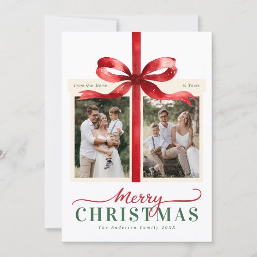 Modernes rotes minimalistisches Frohe Weihnachten (Vorderseite)