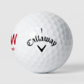 Modernes Rotes Mit Monogramm Golfball (Logo)