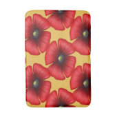 Modernes rotes Mohnmuster auf der gelben Bademasse Badematte (Vorderseite Vertikal)