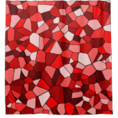 Modernes rotes Mosaikmuster Duschvorhang (Vorderseite)