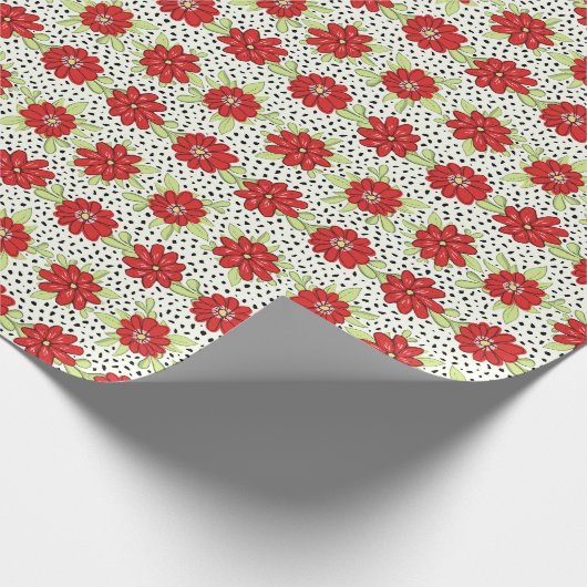 Modernes rotes Muster Geschenkpapier (Ecke)