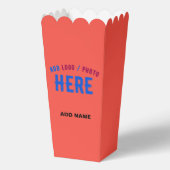 MODERNES ROTES ORANGE-MARKENPOPCORN GESCHENKSCHACHTEL (Vorderseite)