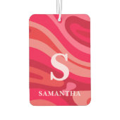 Modernes rotes rosa Muster Autolufterfrischer (Rückseite)