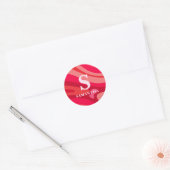 Modernes rotes rosa Muster Runder Aufkleber (Umschlag)