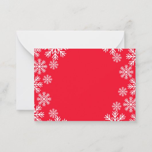 Modernes Rotes Schnee Weihnachten-Party Mitteilungskarte (Rückseite)