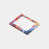 Modernes, rotes, schwarz-rosa blaues Abstraktionsd Post-it Klebezettel (angewinkelt)