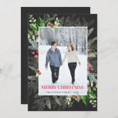 Modernes Rotes Schwarzes Grün Frohe Weihnachten Fo (Vorne/Hinten)