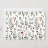 Modernes Rotes Skript Botanisches Foto Weihnachten (Rückseite)