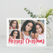 Modernes Rotes Skript Einfachste Weihnachten 3 Fot (Stehend Vorderseite)
