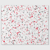 Modernes rotes Terrazzo-Muster Geschenkpapier (Flach)