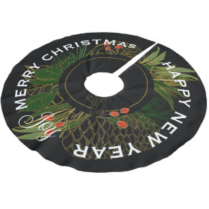 MODERNES ROTES UND GRÜNES CHRISTMAS-KREAH POLYESTER WEIHNACHTSBAUMDECKE