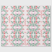 Modernes, rotes und grünes Weihnachtsgebirge Muste Geschenkpapier (Flach)