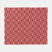Modernes, rotes und rosa Minimalistisches Herzmust Fleecedecke (Vorderseite (Horizontal))