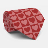 Modernes, rotes und rosa Minimalistisches Herzmust Krawatte (Gerollt)