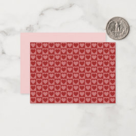 Modernes, rotes und rosa Minimalistisches Herzmust Mitteilungskarte