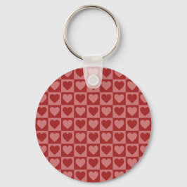 Modernes, rotes und rosa Minimalistisches Herzmust Schlüsselanhänger