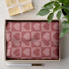 Modernes, rotes und rosa Minimalistisches Herzmust Seidenpapier