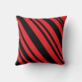 Modernes rotes und schwarzes Diagonal-Kissen-Kisse Kissen