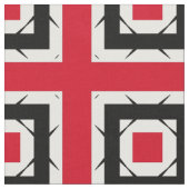 Modernes, rotes und schwarzes geometrisches Muster Stoff (Nahaufnahme)