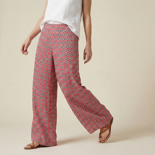 Modernes, rotes und schwarzes geometrisches Muster Stoff