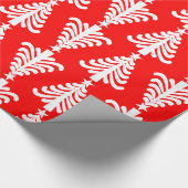 Modernes rotes und weißes Weihnachtsbaum-Muster Geschenkpapier (Ecke)