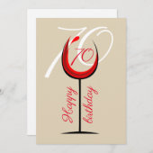 Modernes Rotes Weinglas 70. Geburtstag (Vorne/Hinten)
