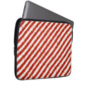 Modernes Rotes Weiß Streifen Elegantes Design Laptopschutzhülle (Vorne Rechts)