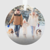 Modernes Rotes Weißes Schneeflocken Personalisiert Ornament (Rückseite)