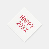Modernes, rotes Weißes Sonderpapier Happy New Year Serviette (Ecke)