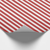 Modernes rotes weißes Streifen-Muster Geschenkpapier (Ecke)