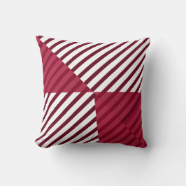 Modernes, rotes, weißes Streifen Muster Kissen