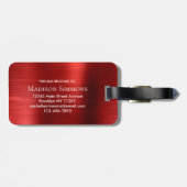 Modernes Rotgebürstetes Monogram Gepäckanhänger (Rückseite horizontal)