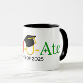 Modernes Rotgrünes Gelbgraduat Tasse (VorderseiteRechts)