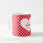 Modernes Rotherz Muster Beste Mama je Kaffeetasse (Vorderseite Links)