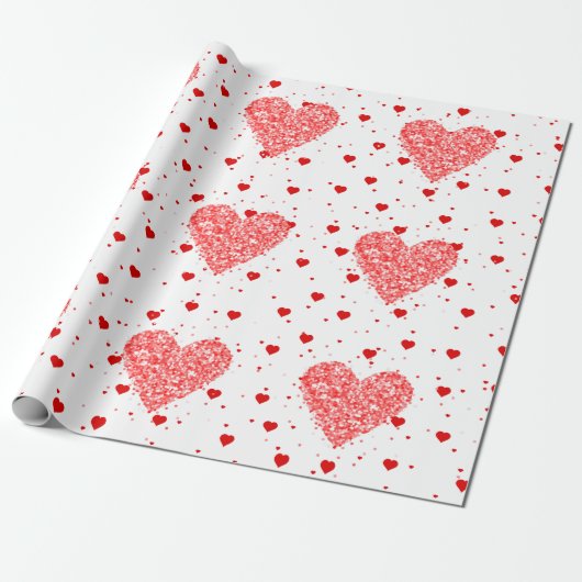 Modernes Rotlichtmuster für den Glitzer Geschenkpapier (Ungerollt)