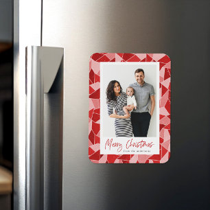 Modernes Rotverkettetes Glas Frohe Weihnachtszeit Magnet