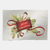 Modernes Rotweihnachtsbad Küche Handtuch (Horizontal)