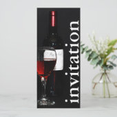 modernes Rotwein - Brautparty Einladung (Stehend Vorderseite)