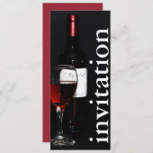modernes Rotwein - Brautparty Einladung (Vorne/Hinten)