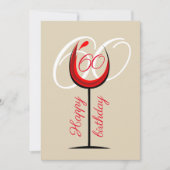 Modernes Rotwein Glas 60. Geburtstag (Vorderseite)