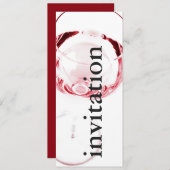 modernes Rotweinglas - winetasting Brautparty Einladung (Vorne/Hinten)