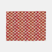 Modernes, rotweißes, Kariertes Muster Fleecedecke (Vorderseite (Horizontal))