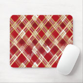 Modernes, rotweißes, Kariertes Muster Mousepad (Mit Mouse)
