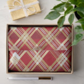 Modernes, rotweißes, Kariertes Muster Seidenpapier (Geschenk)