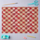 Modernes, rotweißes, Kariertes Muster Seidenpapier (Basteln)